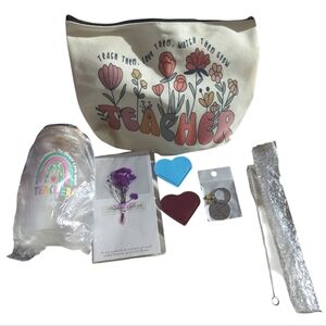 Teacher Life Glass Tumbler With Straw Gift Set Brand New.